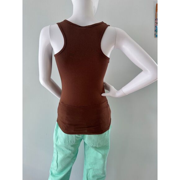 Hilary Duff Vintage Y2k Brown Bee True, Bee Yourself Floral Tank Top size JR XS - Picture 2 of 4